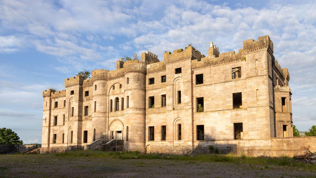 Ruins of Dalquharran Castle in Ayrshire, Scotland.