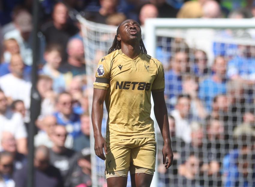 Eberechi Eze of Crystal Palace reacts after a disallowed goal.