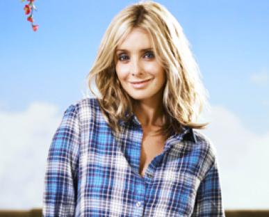 Woman in a plaid shirt, from