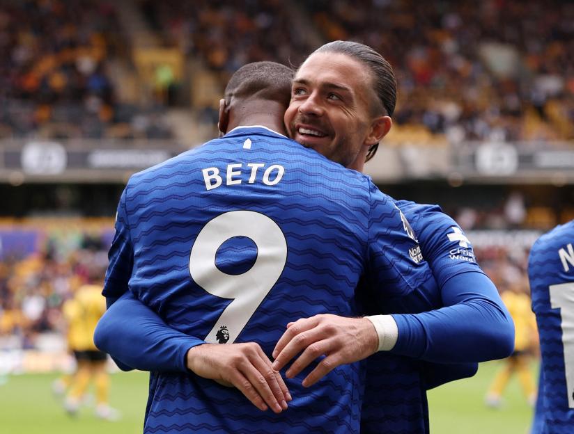 Everton's Beto celebrates a goal.