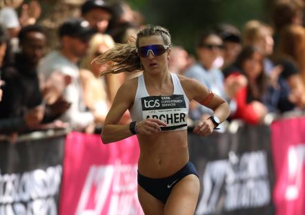 Holly Archer of Team Great Britain competing in the London Marathon.