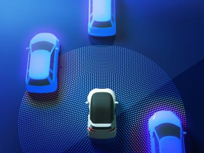 Illustration of self-driving cars.