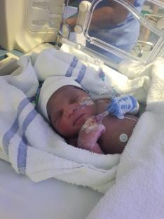 Newborn baby in hospital.