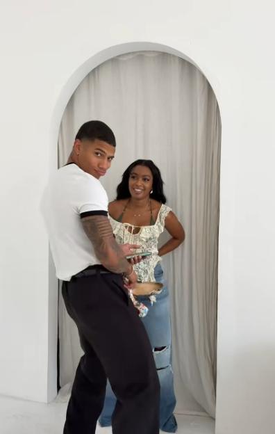 Love Island star with new boyfriend.