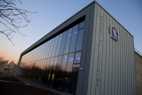 University of Dundee School of Medicine building at dusk.