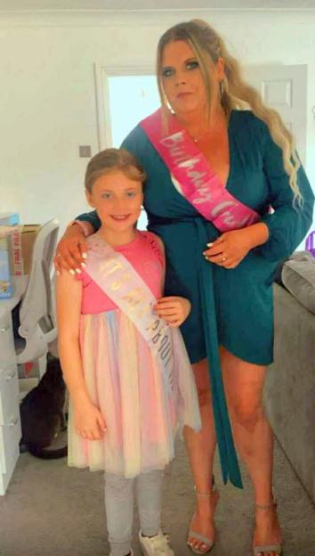 Kayla and her mum Jade at a birthday celebration.