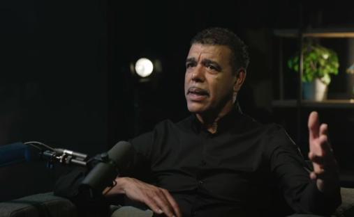 Chris Kamara being interviewed.