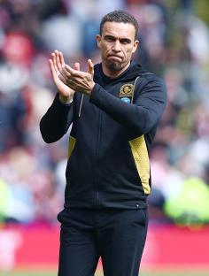 Valerien Ismael, Blackburn Rovers manager, applauding.