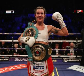 Matchroom Boxing Fight Night 10 x 2 mins WBC & IBO Super-Featherweight World TitlesEVA WAHLSTROM v TERRI HARPER Terri Harper Richard Pelham.