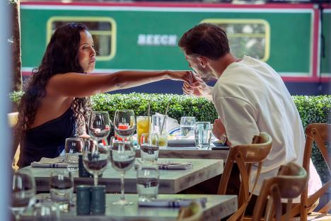 Maya Jama and City star Ruben Dias look loved up as he kisses her hand on romantic lunch after going Instagram official