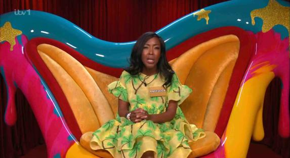 Angelica Bell in the diary room of Celebrity Big Brother.