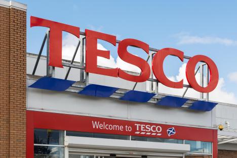Tesco store sign.