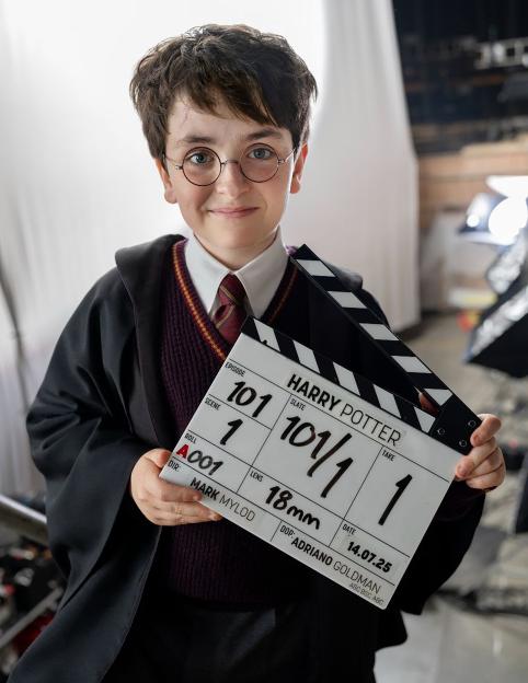 Dominic McLaughlin portraying Harry Potter in the HBO Harry Potter series.