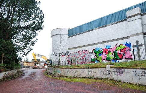 Demolition of the Camelot Theme Park in Chorley, Lancashire.