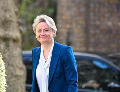 Yvette Cooper, Home Secretary, arriving at a cabinet meeting.