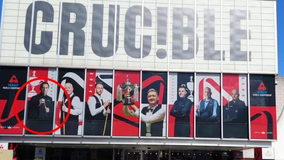 Ronnie O’Sullivan pictured on the front of the Crucible in biggest hint yet star will play World Championship