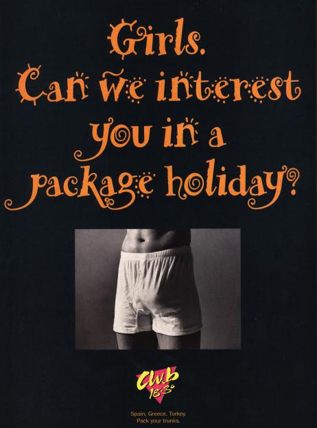 1990s Club 18-30 holiday advertisement.