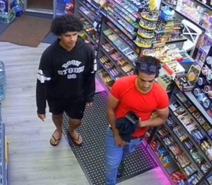 CCTV image of two men wanted in connection with a sexual assault.