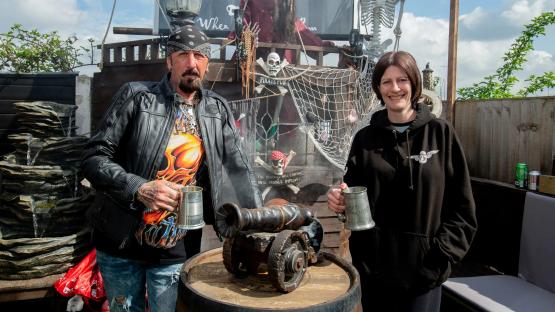 Our neighbours have huge PIRATE SHIP PUB in their garden with cannons & skeletons – now they want to make it even bigger