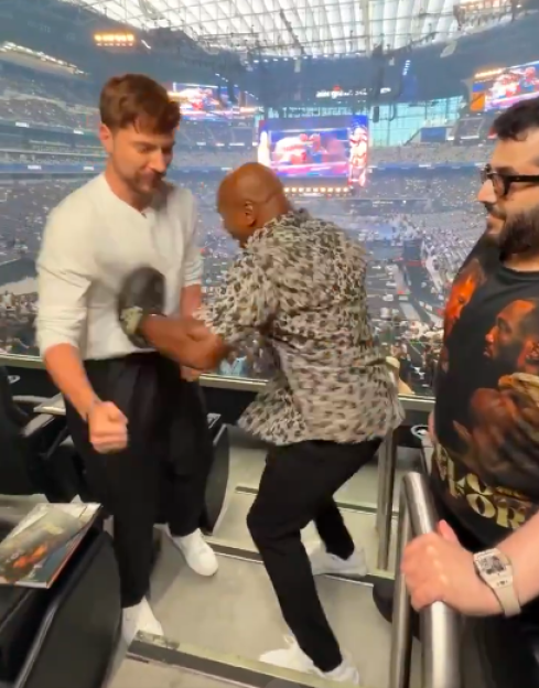 Mike Tyson seen for first time since announcing Floyd Mayweather comeback fight by PUNCHING YouTuber MrBeast in stomach