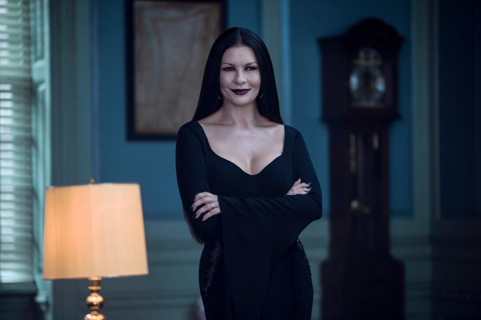 Catherine Zeta-Jones as Morticia Addams in Wednesday.