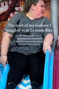 Photo of a woman at the start of her weight loss journey.