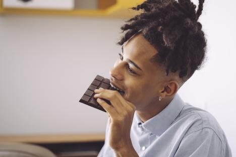 Eating chocolate