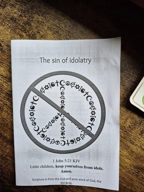 A ranting Christian pamphlet appeared to warn 'little children'