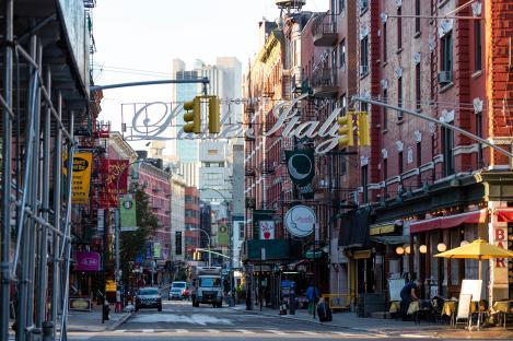 Early morning in New York's Little Italy.
