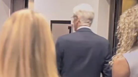 Awkward moment Arsene Wenger almost gets stuck in lift on return to Emirates for Arsenal vs PSG