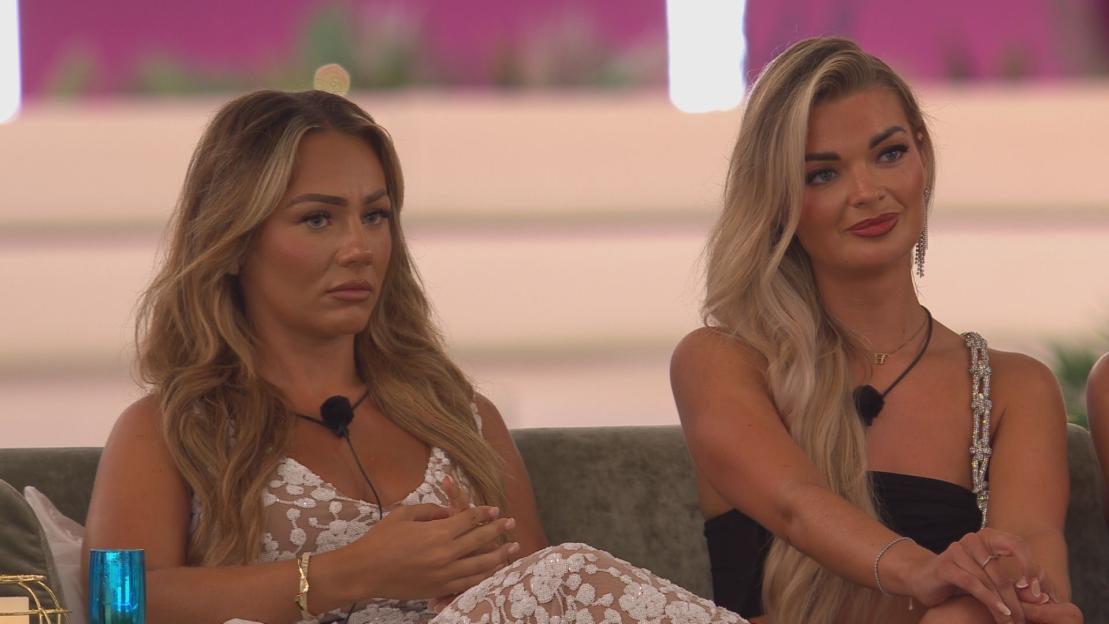 Megan Moore and Helena Ford on Love Island.