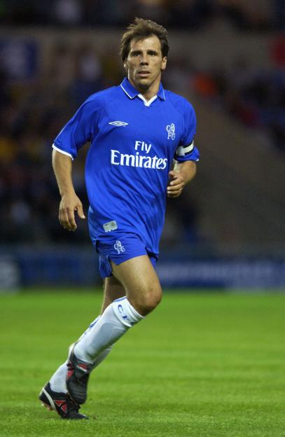 Gianfranco Zola playing for Chelsea in a pre-season friendly.