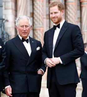 Prince Charles and Prince Harry at the "Our Planet" premiere.