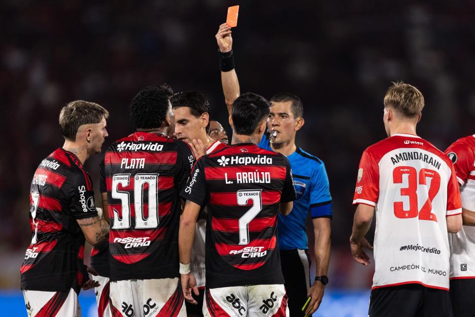 Flamengo star ‘sent off for being kicked’ in embarrassing gaffe as red card is rescinded within hours