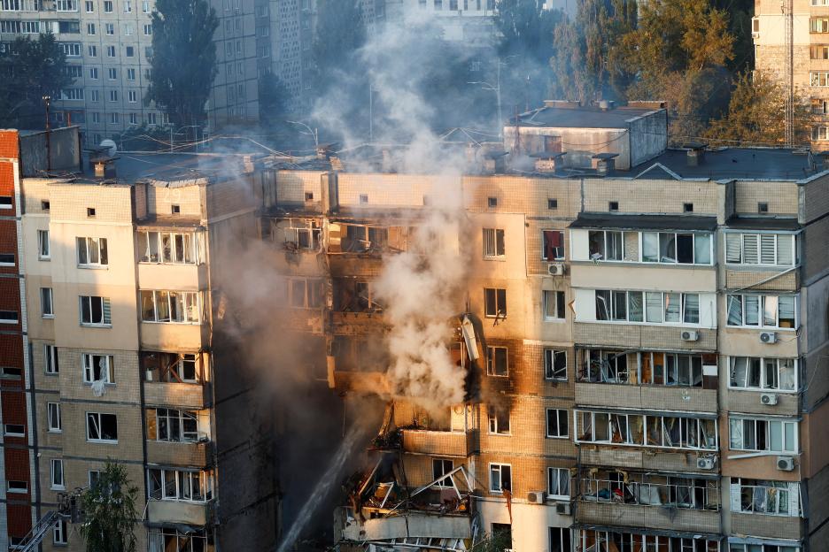 Baby among three dead & dozens injured in horror Kyiv blitz as Vlad bombards city with wave of drone and missile strikes