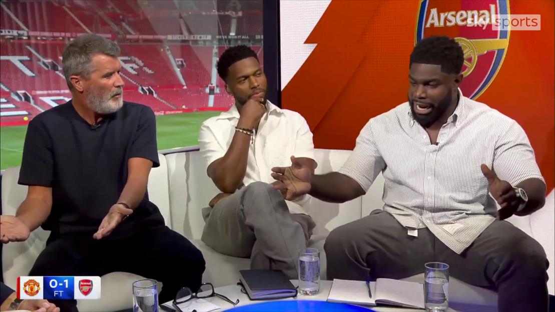 Roy Keane and Micah Richards in a Sky Sports discussion.