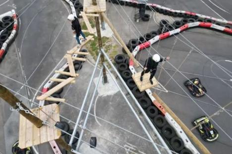 Inside UK’s ‘world-first’ adventure park with high-swinging ropes over go-karting
