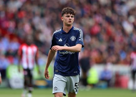 Tyler Fredricson of Manchester United on the pitch.