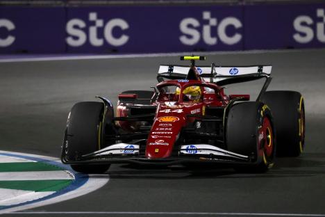 Lewis Hamilton's Ferrari during the Formula One Saudi Arabia Grand Prix.