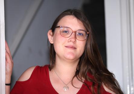 Portrait of Katherine Saunders, a resident concerned about a possible chemical leak.