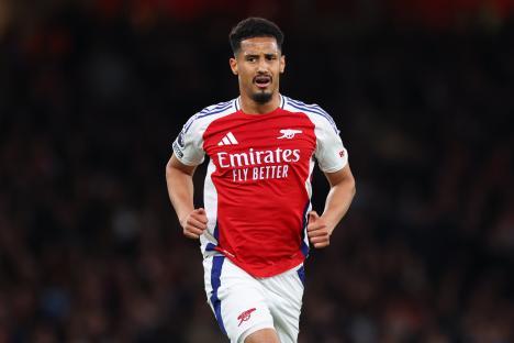 William Saliba of Arsenal in a Premier League match.
