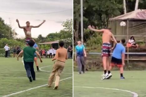 Incredible footage shows 7ft 3in NBA star Victor Wembanyama playing football as Peter Crouch posts one-word verdict