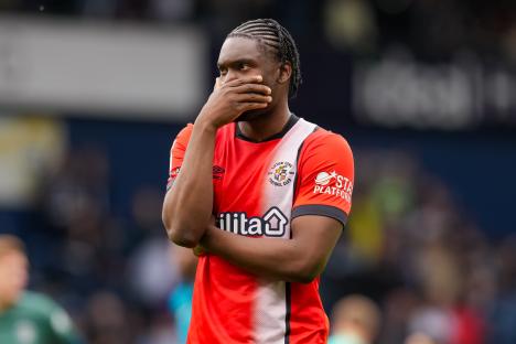 Teden Mengi of Luton Town looking dejected after a match.