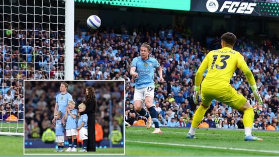 Kevin De Bruyne reveals son’s reaction to watching his devastating miss in final Man City game at the Etihad