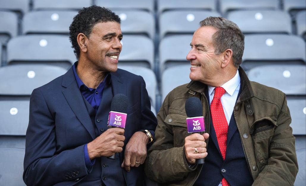 Chris Kamara and Jeff Stelling in Croke Park following the match. Watch Jeff Stelling and Chris Kamara commentate on the All-Ireland Football Final in the final episode of AIB¿s Jeff & Kammy¿s Journey to Croker airing on www.youtube.com/AIB at 5pm on Monday 25th September. For exclusive content and behind the scenes action follow AIB GAA on Facebook, Twitter, Instagram and Snapchat. Photo by Cody Glenn/Sportsfile