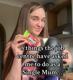 Single mother on Universal Credit discusses job center requests.