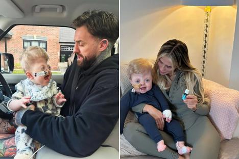 Aaron Chalmers’ ex Talia Oatway sparks concern as she reveals disabled son Oakley can’t stop being sick ahead of surgery