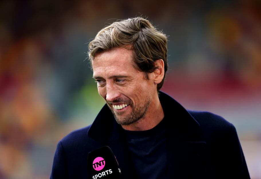 Peter Crouch, TNT Sports presenter, at a Premier League match.