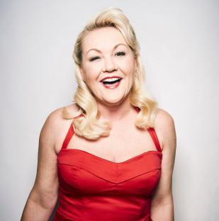 Lisa George on the set of Dancing on Ice.