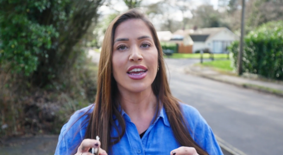 Woman speaking about catching street thieves.
